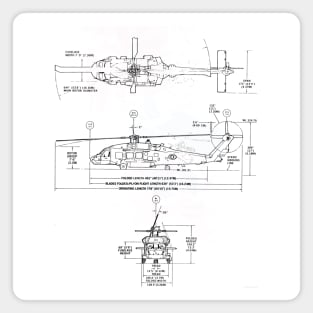 Fasbytes Aviation Black hawk blueprint Magnet